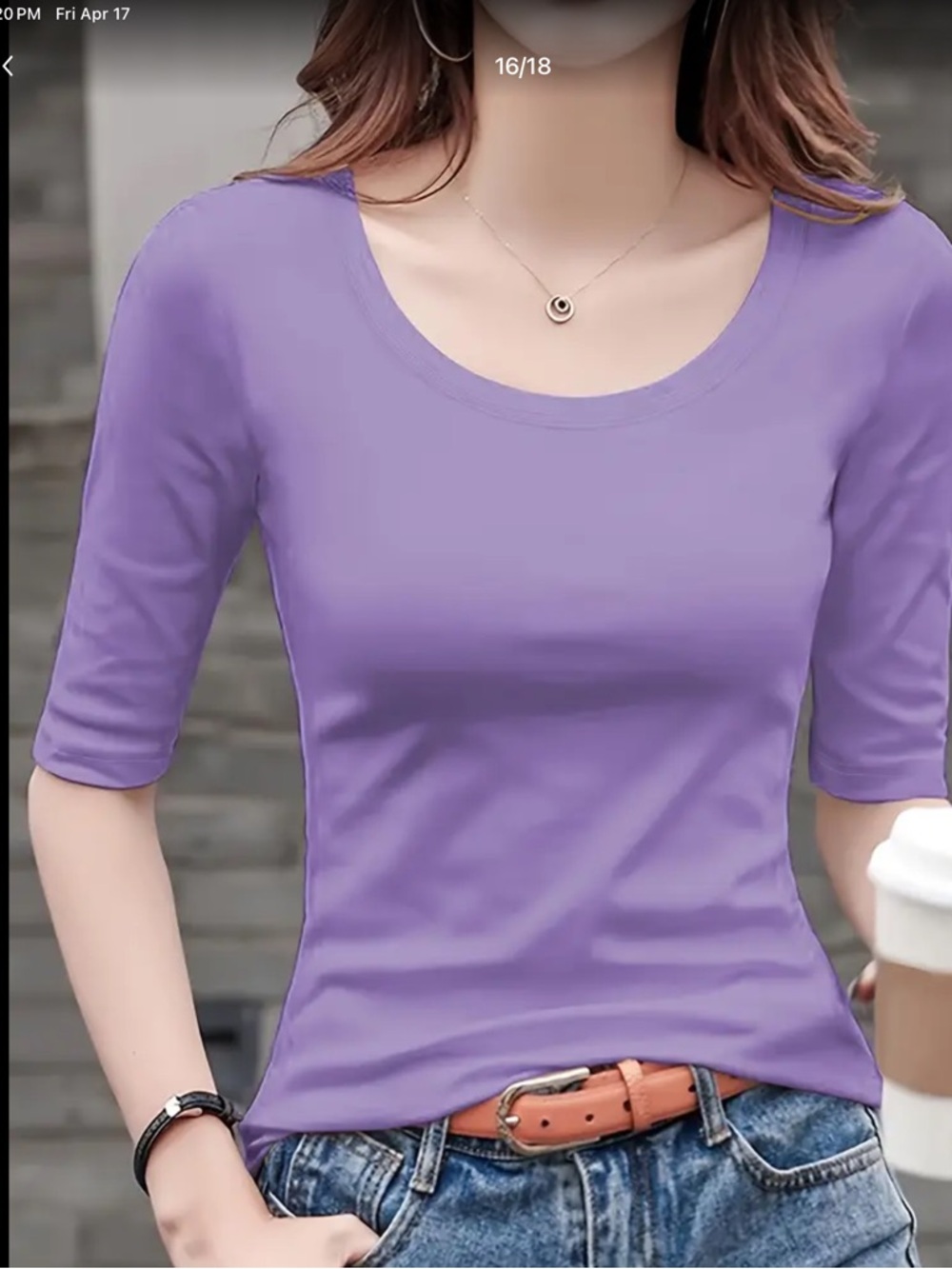 Light Purple Scoop Neck Women's Top